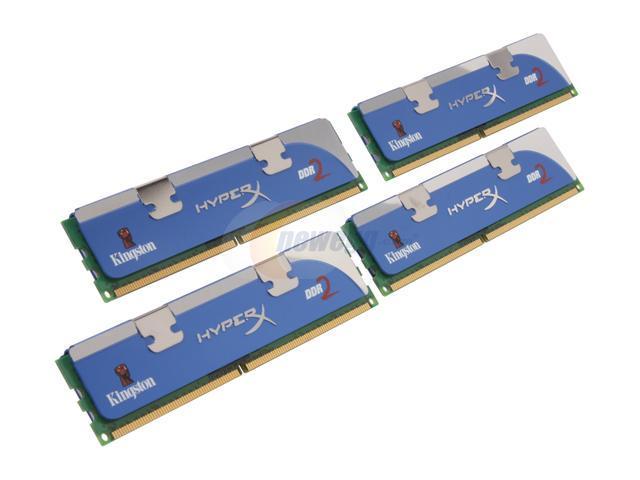 HyperX 4GB (4 x 1GB) DDR2 1066 (PC2 8500) Quad Kit Desktop Memory Model KHX8500D2K4/4GR