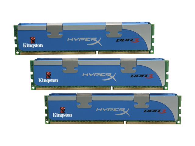 HyperX 6GB (3 x 2GB) DDR3 1600 (PC3 12800) Desktop Memory Model KHX1600C7D3K3/6GX