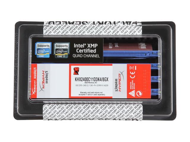 HyperX 8GB (4 x 2GB) DDR3 2400 Desktop Memory Model KHX2400C11D3K4/8GX ...