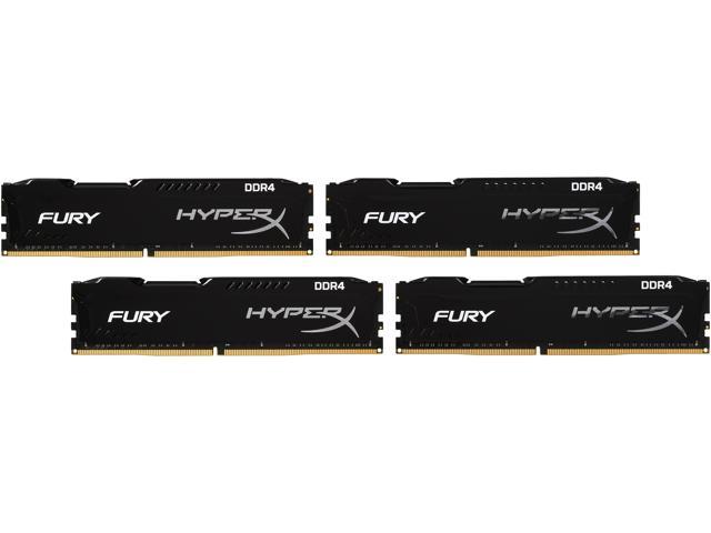 HyperX FURY 32GB (4 x 8GB) 288-Pin DDR4 SDRAM Unbuffered DDR4 2400 (PC4 19200) Compatible with Intel X99 chipset Memory Kit Model HX424C15FBK4/32