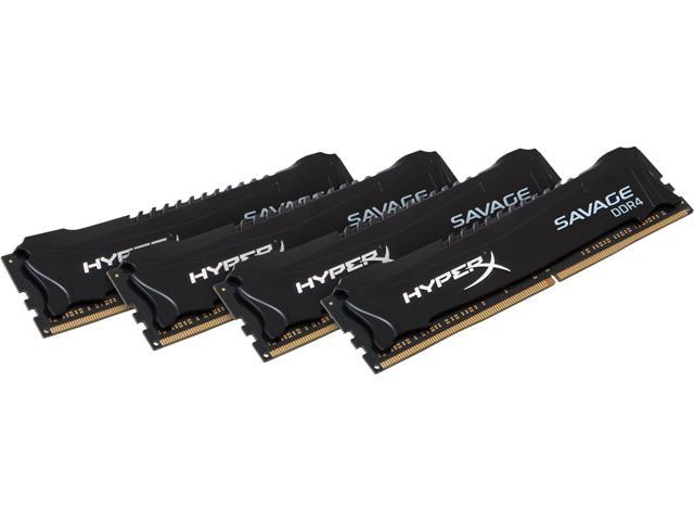 HyperX Savage 16GB (4 x 4GB) DDR4 2400 (PC4 19200) Desktop Memory Model HX424C12SB2K4/16