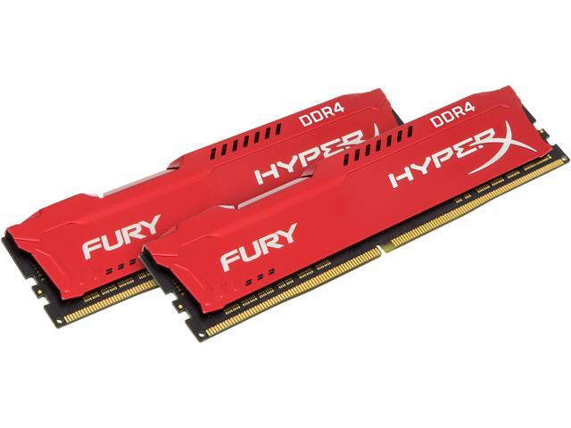 HyperX Fury 16GB (2 x 8GB) DDR4 2666MHz DRAM (Desktop Memory) CL16 1.2V Red DIMM (288-pin) HX426C16FR2K2/16 (Intel XMP, AMD Ryzen)