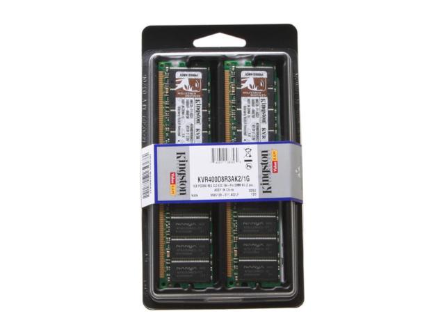 Kingston 1GB (2 x 512MB) ECC Registered DDR 400 (PC 3200) Dual Channel Kit Server Memory Model KVR400D8R3AK2/1G