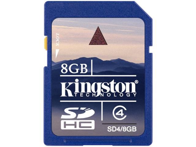 Kingston 8GB Secure Digital High-Capacity (SDHC) Flash Card Model SD4/8GB