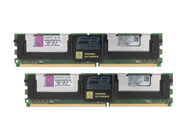 Kingston ValueRAM 4GB (2 x 2GB) 240-Pin DDR2 SDRAM ECC Fully Buffered DDR2 667 (PC2 5300) Dual Channel Kit Server Memory Model KVR667D2D8F5K2/4G