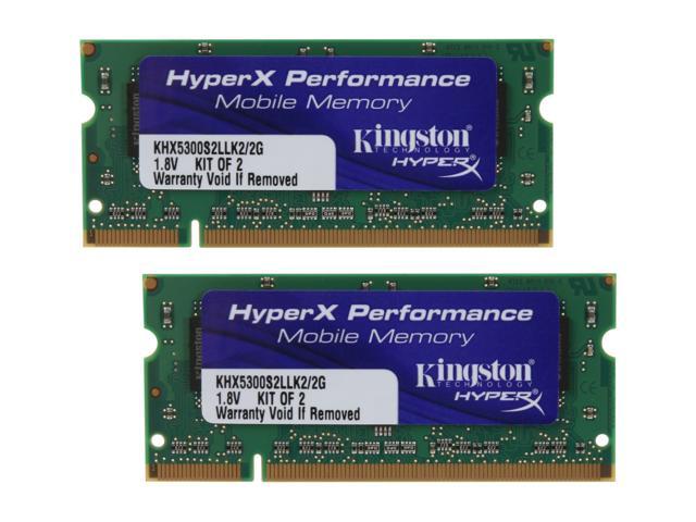 HyperX 2GB (2 x 1GB) 200-Pin DDR2 SO-DIMM DDR2 667 (PC2 5300) Dual Channel Kit Laptop Memory KHX5300S2LLK2/2G Laptop Memory - Newegg.com