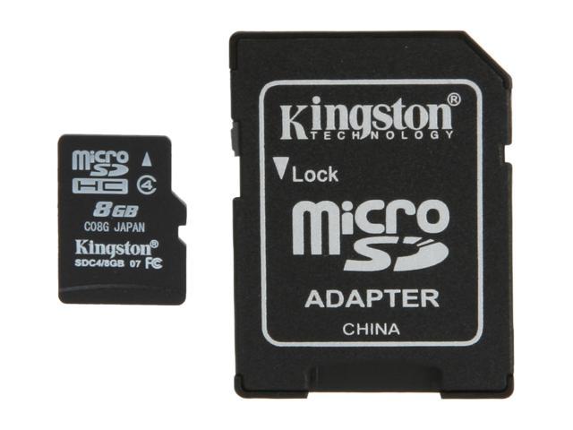 Kingston 8GB 8 GB SDC4 Micro SD HC SDHC Flash Memory Card Class 4 TF 