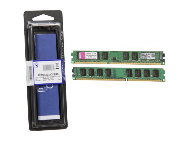 Kingston 2GB Kingston DDR3 Bureau RAM PC3-8500U 1066MHz CL7 240-Pin Dimm KVR1066D3N7 2G 