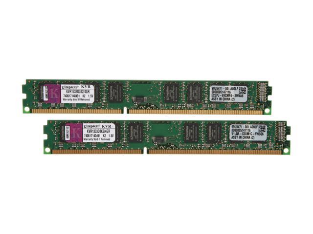 Kingston ValueRAM 4GB (2 x 2GB) DDR3 1333 (PC3 10600) Desktop Memory Model KVR1333D3K2/4GR