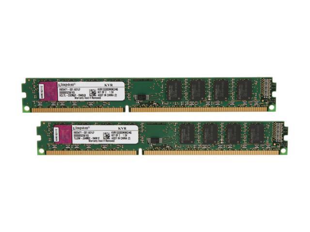 Kingston ValueRAM 4GB (2 x 2GB) DDR3 1333 (PC3 10600) Desktop Memory Model KVR1333D3N9K2/4G