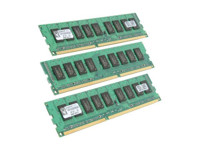 Kingston ValueRAM 6GB (3 x 2GB) ECC Unbuffered DDR3 1333 Server Memory Model KVR1333D3E9SK3/6G