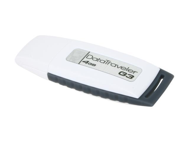 Kingston DataTraveler G3 4GB USB 2.0 Flash Drive (White & Grey) Model DTIG3/4GBZ