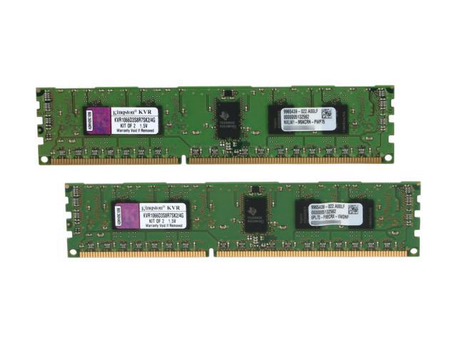 Kingston 4GB (2 x 2GB) 240-Pin DDR3 SDRAM ECC Registered DDR3 1066 (PC3 8500) Server Memory Model KVR1066D3S8R7SK2/4G