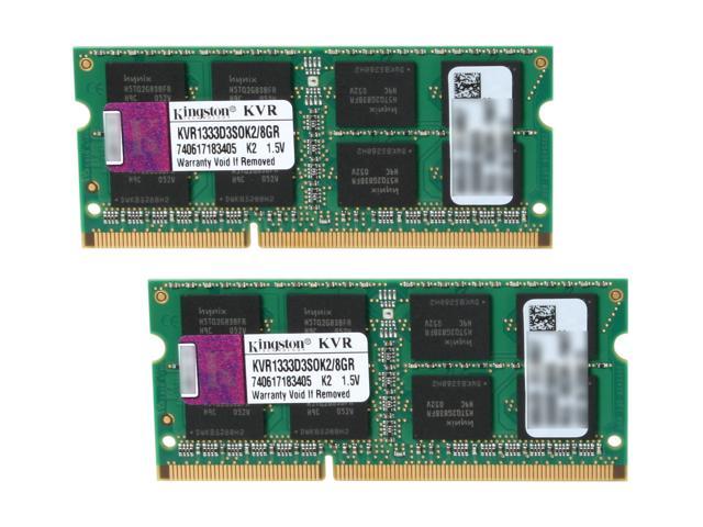 Kingston 8GB (2 x 4GB) 204-Pin DDR3 SO-DIMM DDR3 1333 Laptop Memory Model KVR1333D3SOK2/8GR