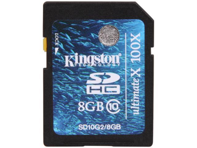 Kingston 8GB Secure Digital High-Capacity (SDHC) Flash Card Model SD10G2/8GB