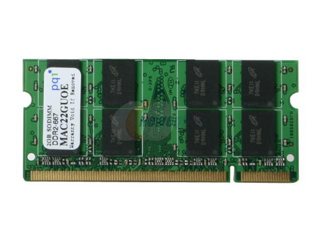 PQI 2GB 200-Pin DDR2 SO-DIMM DDR2 667 (PC2 5300) Laptop Memory Model MAC22GUOE