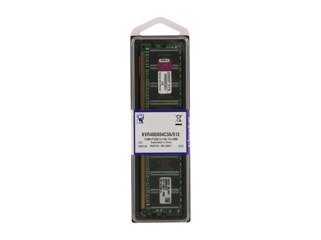 Kingston ValueRAM 512MB 184-Pin DDR SDRAM DDR 400 (PC 3200) Desktop Memory  Model KVR400X64C3A/512