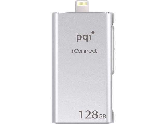PQI iConnect [Apple MFi] 128GB Mobile Flash Drive w/ Lightning Connector for iPhones / iPads / iPod / Mac & PC USB 3.0 (Silver)Model 6I01-128GR1001