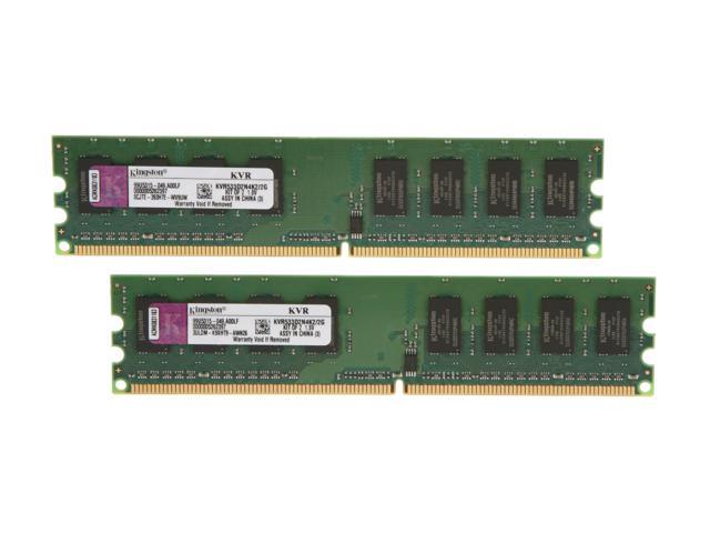 Kingston ValueRAM 2GB (2 x 1GB) DDR2 533 (PC2 4200) Dual Channel Kit Desktop Memory Model KVR533D2N4K2/2G