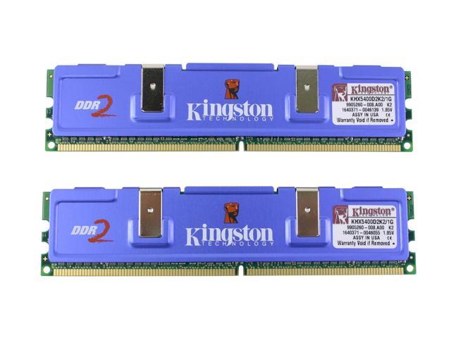 HyperX 1GB (2 x 512MB) DDR2 675 (PC2 5400) Dual Channel Kit Desktop Memory Model KHX5400D2K2/1G