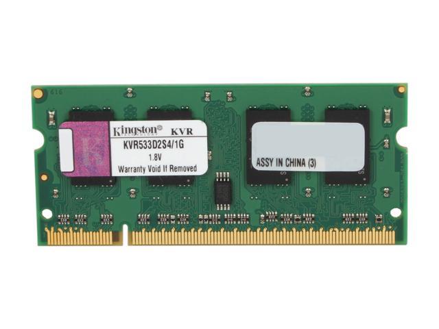 Kingston ValueRAM 1GB 200-Pin DDR2 SO-DIMM DDR2 533 (PC2 4200) Laptop Memory Model KVR533D2S4/1G