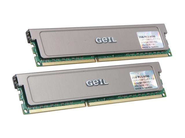 GeIL 4GB (2 x 2GB) DDR3 1066 (PC3 8500) Dual Channel Kit Desktop Memory Model GV34GB1066C7DC