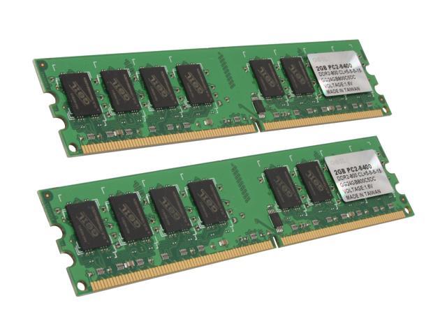 GeIL Green Series 4GB (2 x 2GB) DDR2 800 (PC2 6400) Desktop Memory Model GG24GB800C5DC