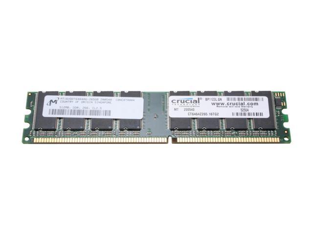Crucial 512MB DDR 266 (PC 2100) Desktop Memory Model CT6464Z265 - OEM