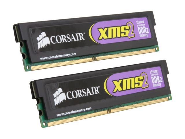 CORSAIR XMS2 2GB (2 x 1GB) DDR2 1066 (PC2 8500) Dual Channel Kit Desktop Memory Model TWIN2X2048-8500C5