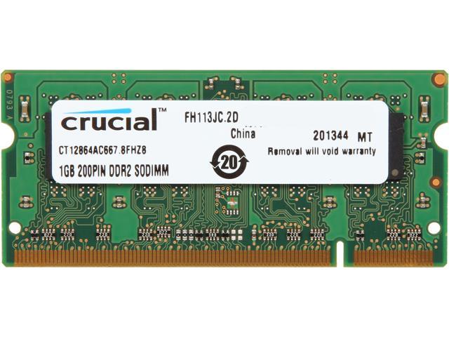 Crucial 1GB 200-Pin DDR2 SO-DIMM DDR2 667 (PC2 5300) Laptop Memory Model CT12864AC667