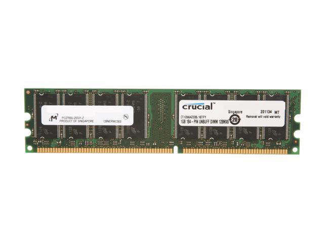 Crucial 1GB DDR 333 (PC 2700) Desktop Memory Model CT12864Z335 - OEM
