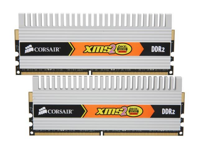 CORSAIR XMS2 4GB (2 x 2GB) DDR2 800 (PC2 6400) Dual Channel Kit Desktop Memory Model TWIN2X4096-6400C5DHX