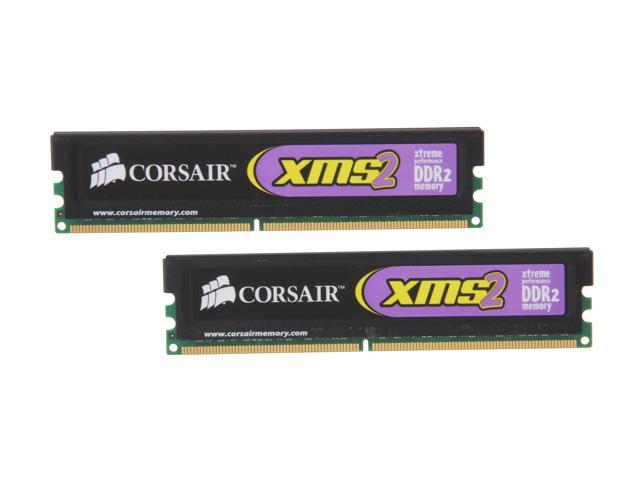 CORSAIR XMS2 4GB (2 x 2GB) DDR2 800 (PC2 6400) Dual Channel Kit Desktop Memory Model TWIN2X4096-6400C5