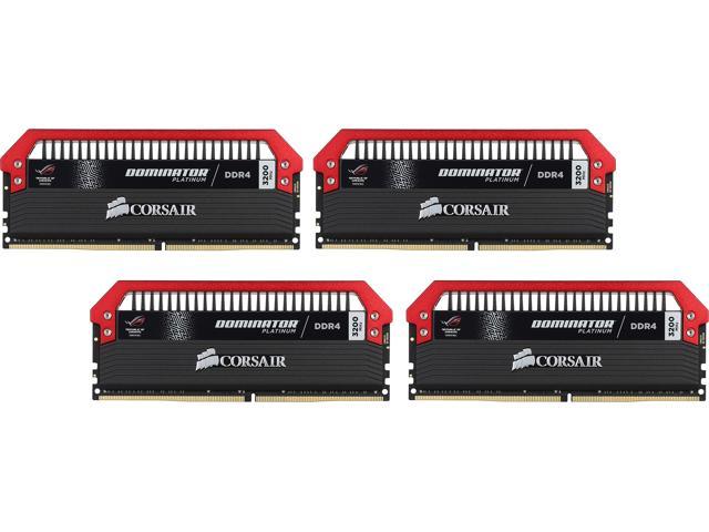 CORSAIR Dominator Platinum 32GB (4 x 8GB) DDR4 3200 (PC4 25600) Desktop Memory Model CMD32GX4M4C3200C16-ROG