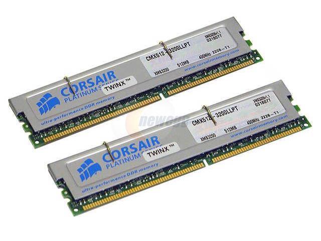 Corsair Xms 1gb 2 X 512mb Ddr 400 Pc 3200 Dual Channel Kit Desktop