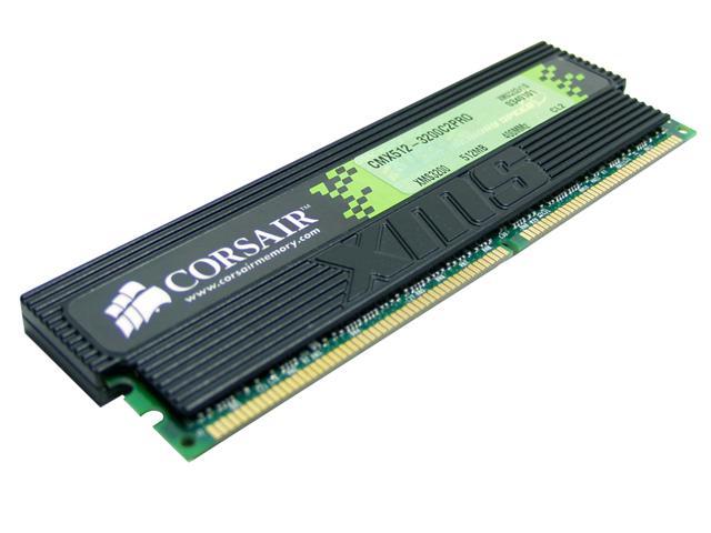 CORSAIR XMS 512MB DDR 400 (PC 3200) Desktop Memory Model CMX512-3200C2PRO