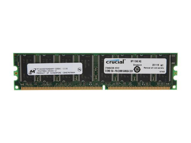 Crucial 512MB DDR 333 (PC 2700) Desktop Memory Model CT6464Z335