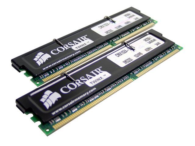 CORSAIR XMS 2GB (2 x 1GB) DDR 400 (PC 3200) Dual Channel Kit Desktop Memory Model TWINX2048-3200