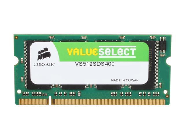 CORSAIR 512MB 200-Pin DDR SO-DIMM DDR 400 (PC 3200) Laptop Memory Model VS512SDS400