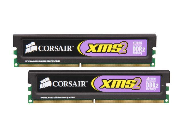 CORSAIR XMS2 2GB (2 x 1GB) DDR2 800 (PC2 6400) Dual Channel Kit Desktop Memory Model TWIN2X2048-6400