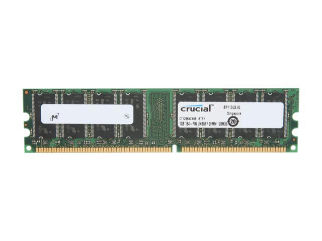Crucial 1GB DDR 400 (PC 3200) Desktop Memory Model CT12864Z40B