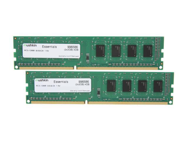 Mushkin Enhanced Essentials 4GB (2 x 2GB) DDR3 1333 (PC3 10666) Dual Channel Kit Desktop Memory Model 996586
