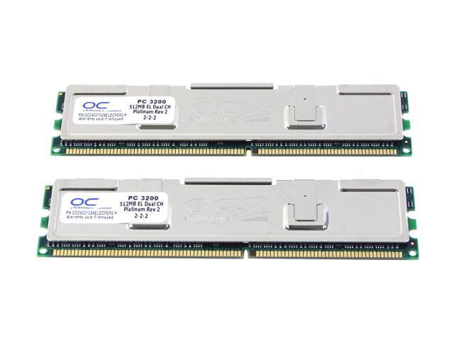 OCZ EL Platinum Revision 2 1GB (2 x 512MB) DDR 400 (PC 3200) Dual Channel Kit Desktop Memory Model OCZ4001024ELDCPER2-K