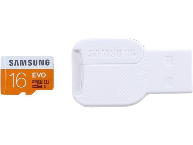 SAMSUNG EVO 16GB microSDHC Flash Card + USB2.0 Reader Model MB-MP16DC/AM
