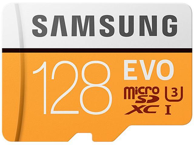 Samsung 128GB EVO microSDXC UHS-I/U3 Memory Card with Adapter, Speed Up to 100MB/s (MB-MP128GA/AM)