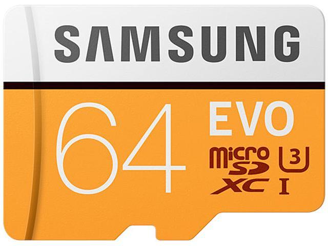 SAMSUNG EVO 64GB microSDXC Flash Card + Adapter Model MB-MP64HA/AM