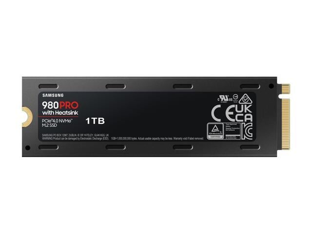 SAMSUNG 980 PRO SSD with Heatsink 1TB, PCIe 4.0 M.2 2280, Speeds Up-to  7,000MB/s, Best for High End Computing, Workstations and Compatible with 