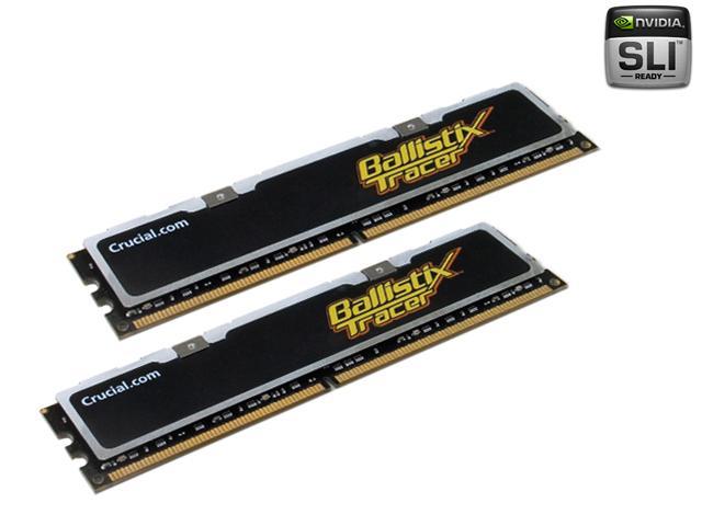Crucial Ballistix Tracer 2GB (2 x 1GB) DDR2 800 (PC2 6400) Dual Channel Kit Desktop Memory Model BL2KIT12864AL804