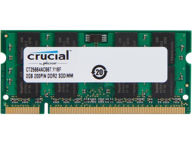 Crucial 2GB 200-Pin DDR2 SO-DIMM DDR2 667 (PC2 5300) Laptop Memory Model  CT25664AC667