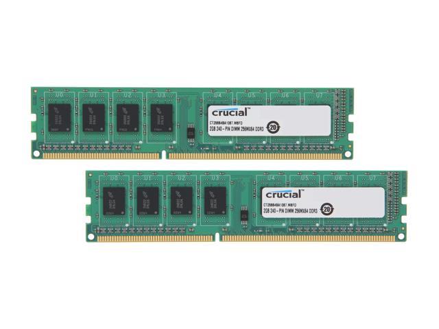 Crucial 4GB (2 x 2GB) DDR3 1066 (PC3 8500) Dual Channel Kit Desktop Memory Model CT2KIT25664BA1067